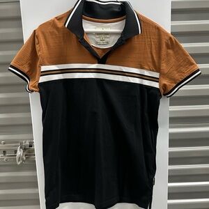 Robert Barakett Black and Tan Polo Shirt